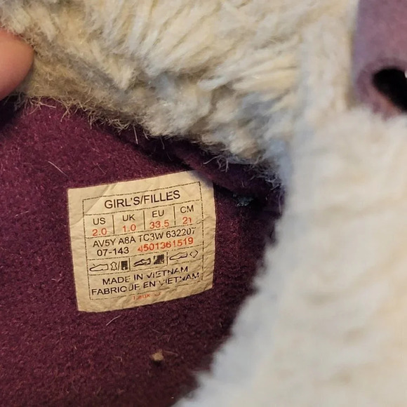 The‎ NORTH FACE Girls Purple Water Proof Suede Snow Winter Boots Youth Sz 2 - Picture 8 of 9